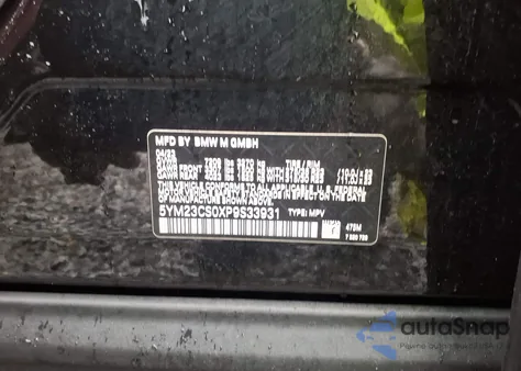 2023 BMW Xm from USA, damaged, VIN 5YM23CS0XP9S33931